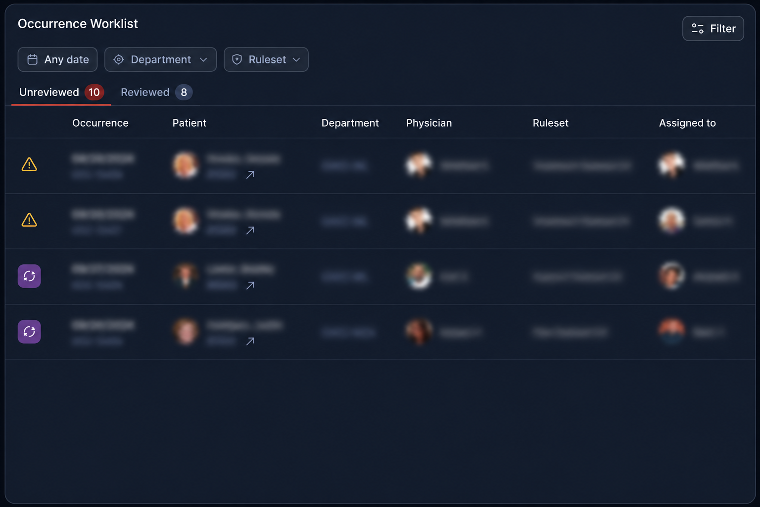 S!GNAL interface preview with record details obscured